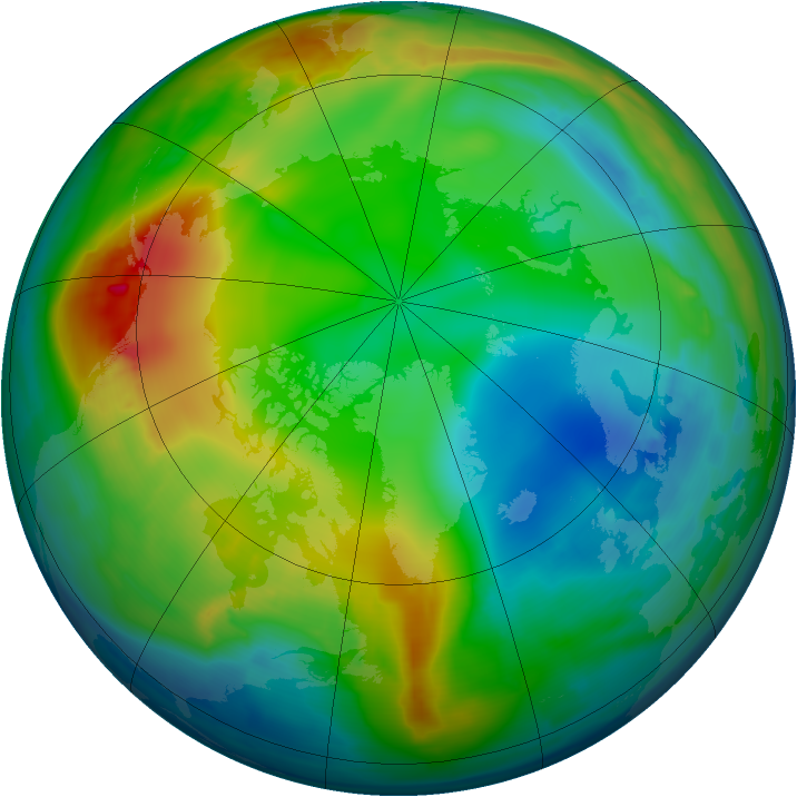 Arctic ozone map for 28 December 2008